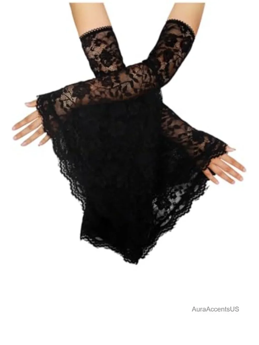 Gothic Lace Arm Sleeves Victorian Witch Gloves Vampire Costume Accessory
